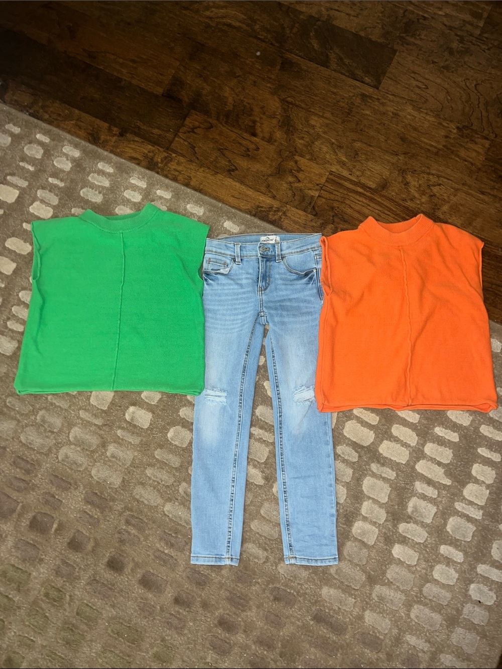 Kids bundle of jeans and two tops  - size 7 girls